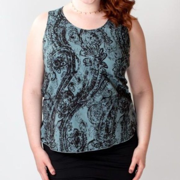 Blue Sky Clothing Dee Tank - Grey/Black Paisley 4X - Picture 1 of 2